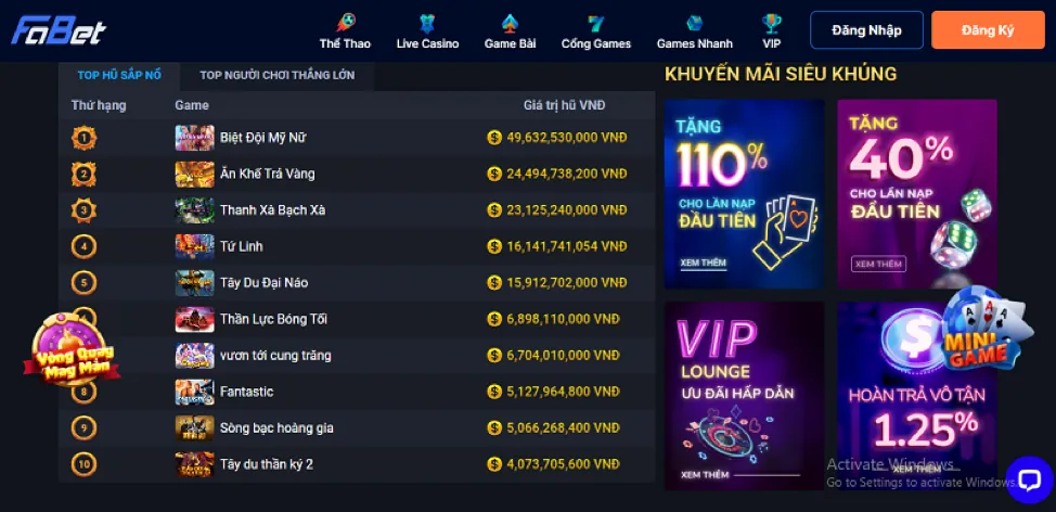 Khuyến mãi casino 90ok win